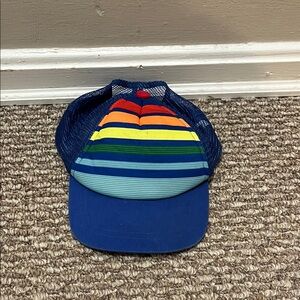Kids Rainbow Striped Trucker Hat